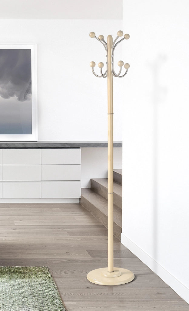 Appendiabiti Herdasa legno di faggio finitura colore rovere 170x35x35