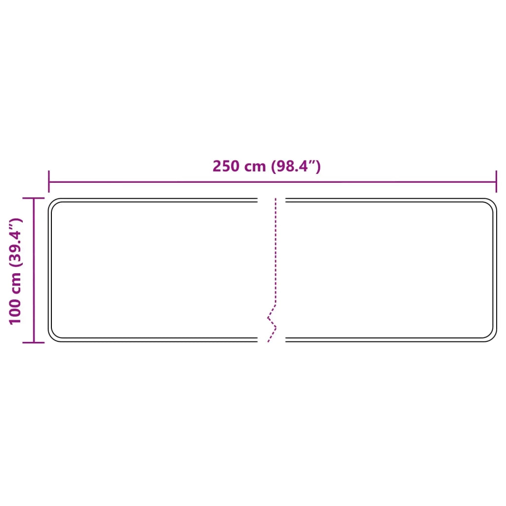 Runner Tappeto MARSA Beige 100 x 250 cm Poliestere e PVC 42023092