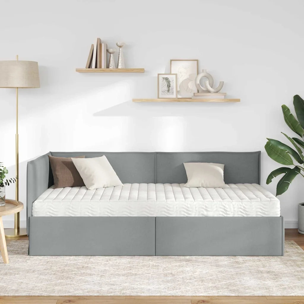 Struttura Letto Angolare con Materasso 2 pz-Giroletto con materasso Grigio chiaro 445059