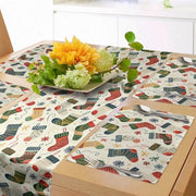 Set di tovagliette per tavola 41 cm x 183 cm - Colori: Donker Koraal/Groenblauw/Grijs - Multifunzionale e funzionale - Tovaglia per tavola
