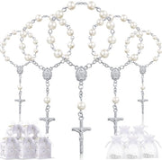 50 pezzi di corona di rose in acrilico - scatola regalo - design elegante - bracciale con perle d'argento - comunione e matrimonio - perfetto per feste