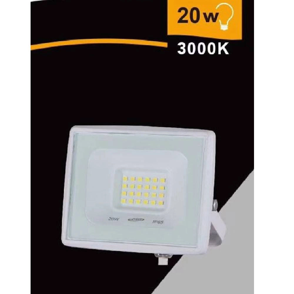 Trade Shop - Faretto Led Faro 20 W 1800 Lm Ip65 Bianco Luce Calda Naturale Fredda Ek02-20w-b - -bianco Caldo      -