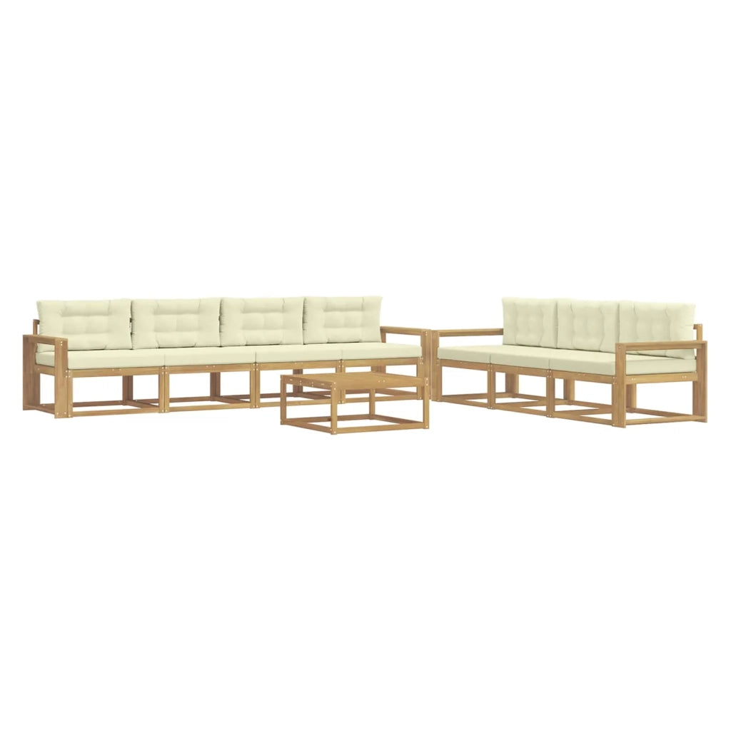 Set di divani da esterno 7 pz Bianco e Crema 3386169