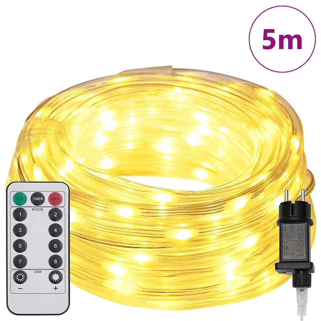 Luce a corda con 120 LED Bianco caldo 5 m PVC 42018939