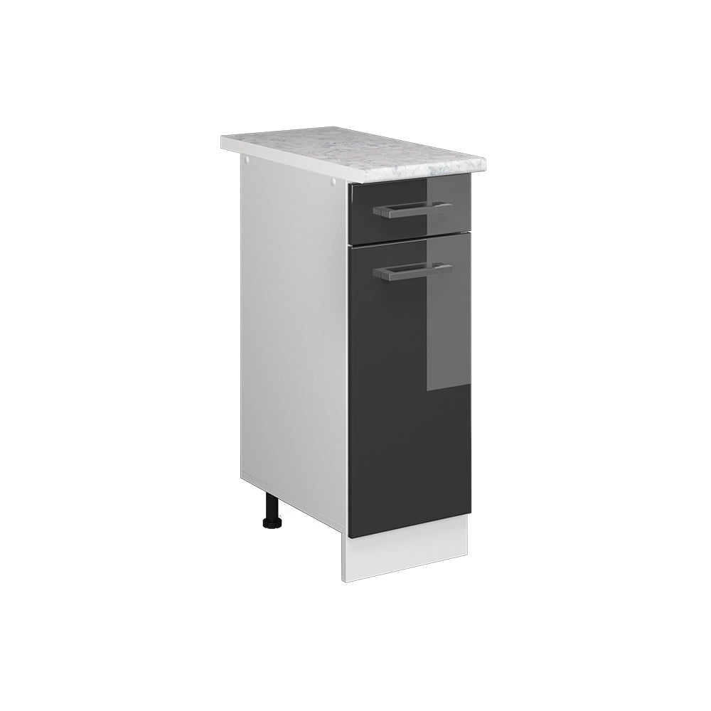 Vicco Base universale Antracite lucido 30 cm con cassetto, con piano di lavoro