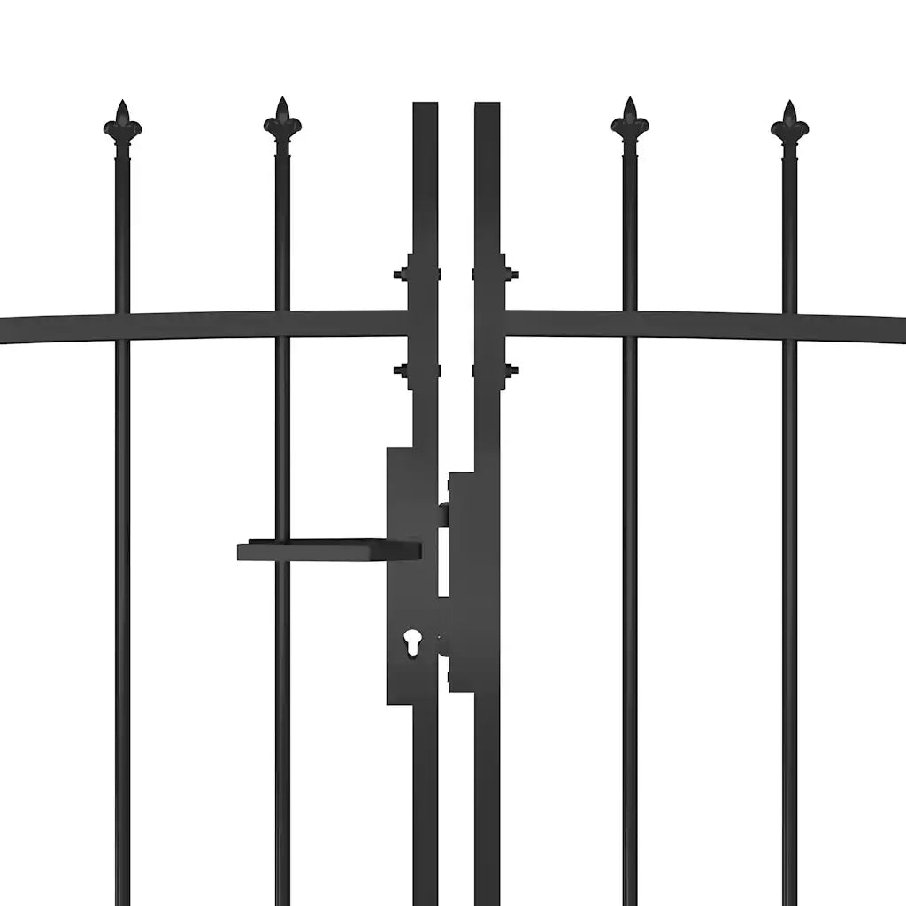 Cancello per recinzione da giardino Woerden con punta a lancia 5x1,25 m Nero 146323