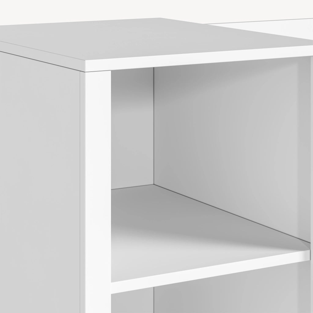 Scaffale per Cameretta Høylandet con Panca Scomparti e Scatole 76 x 112 x 40 cm - Bianco / Rosa [en.casa]