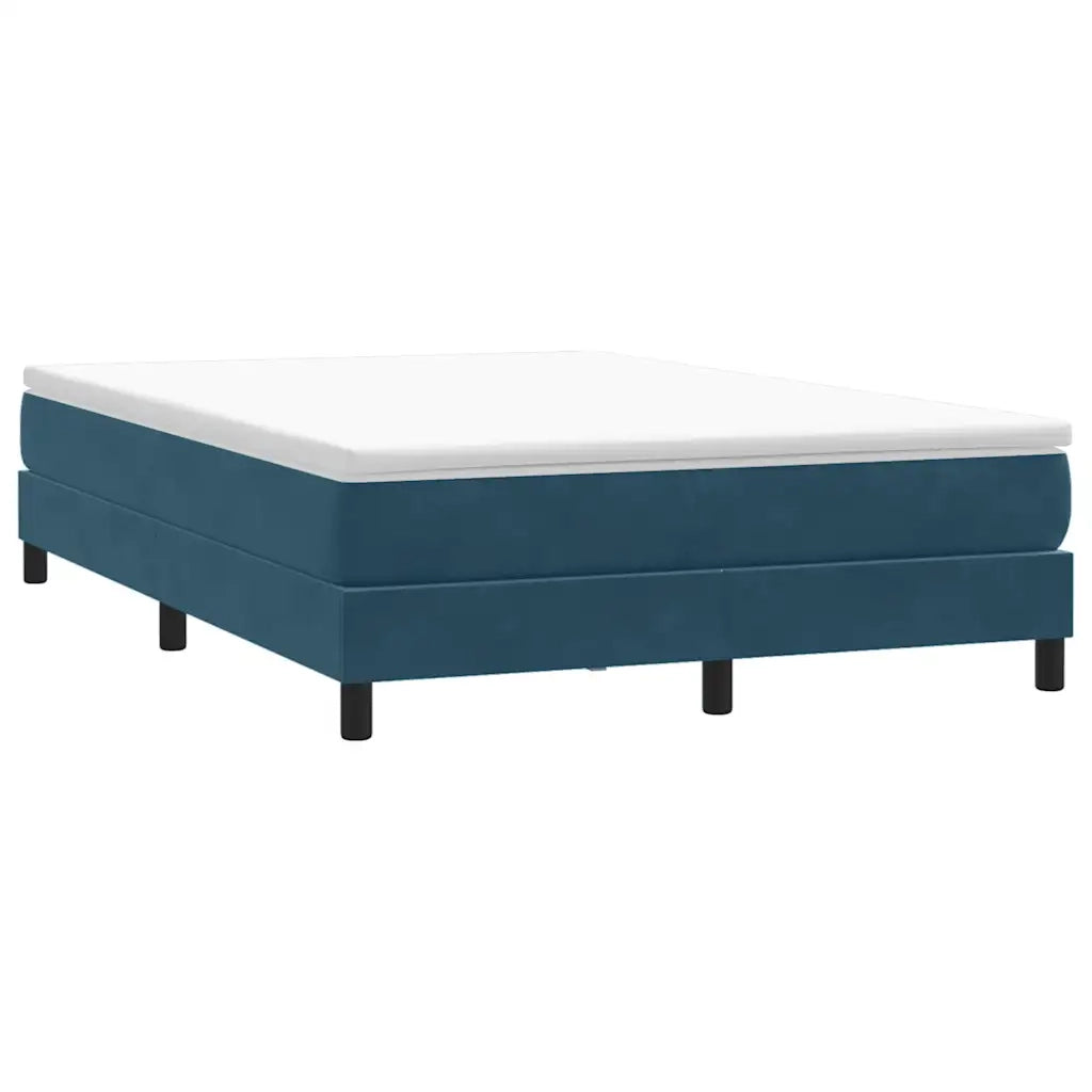 Giroletto a Molle senza Materasso Blu Scuro 160x210 cm Velluto 3315835