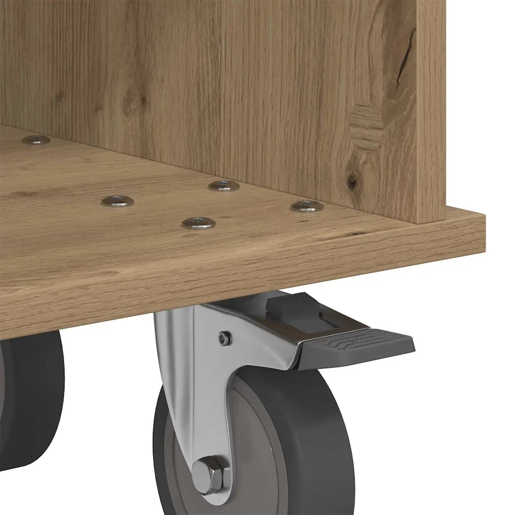 Mobile porta TV rettangolare dal design moderno dimensioni 37 x 35 x 35 cm con pratico vano contenitore in legno di rovere composito. Codice articolo: 02_0054754.