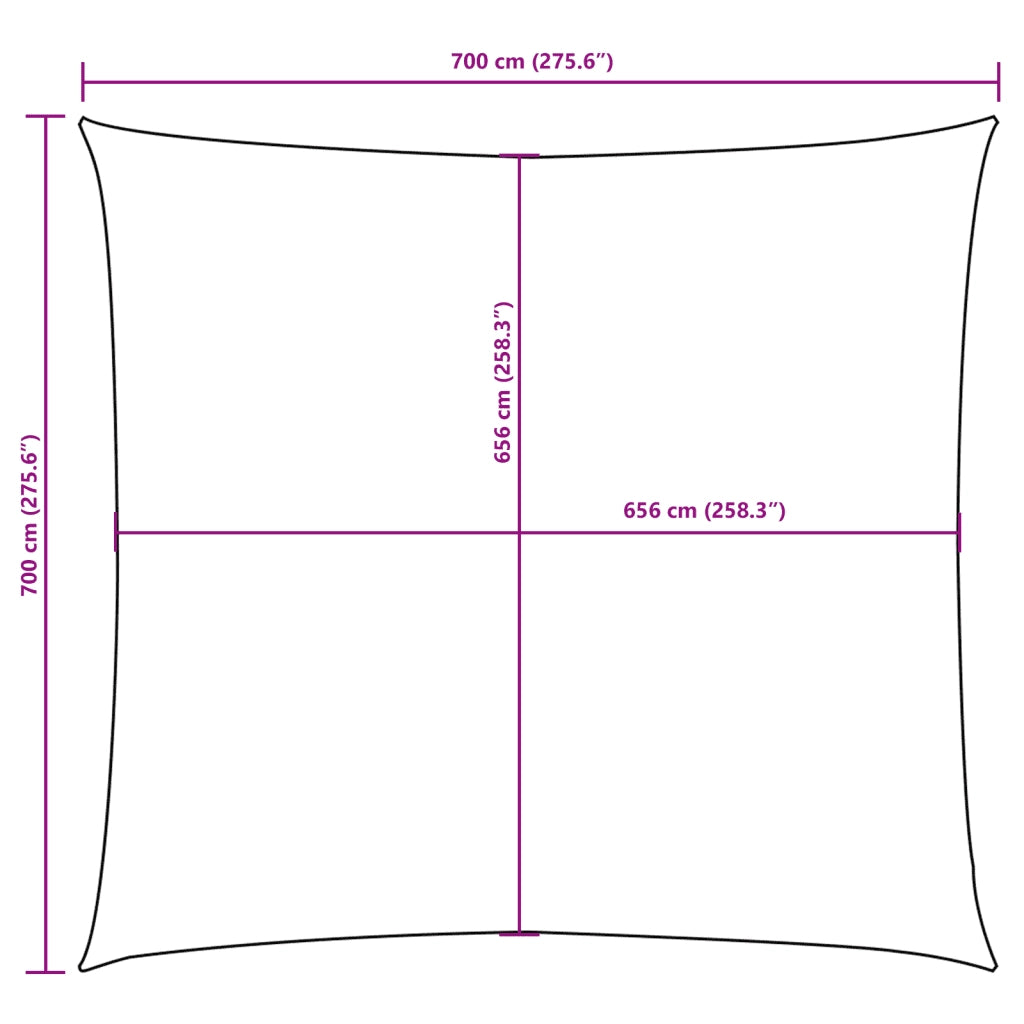Parasole a Vela in Tela Oxford Quadrata 7x7 m Blu 135528
