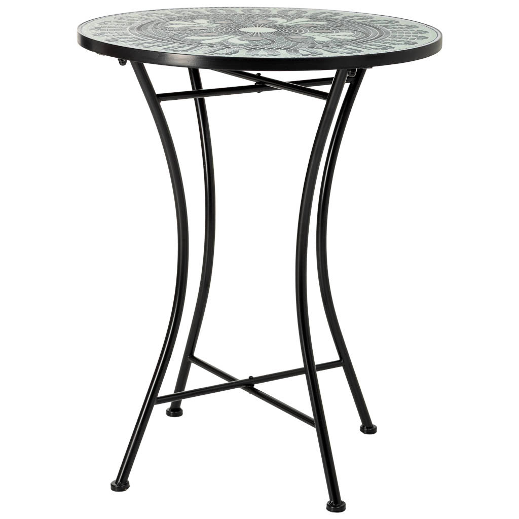 Set tavolo e 2 sedie in metallo, 60x60x75h cm, 38x46x90h cm