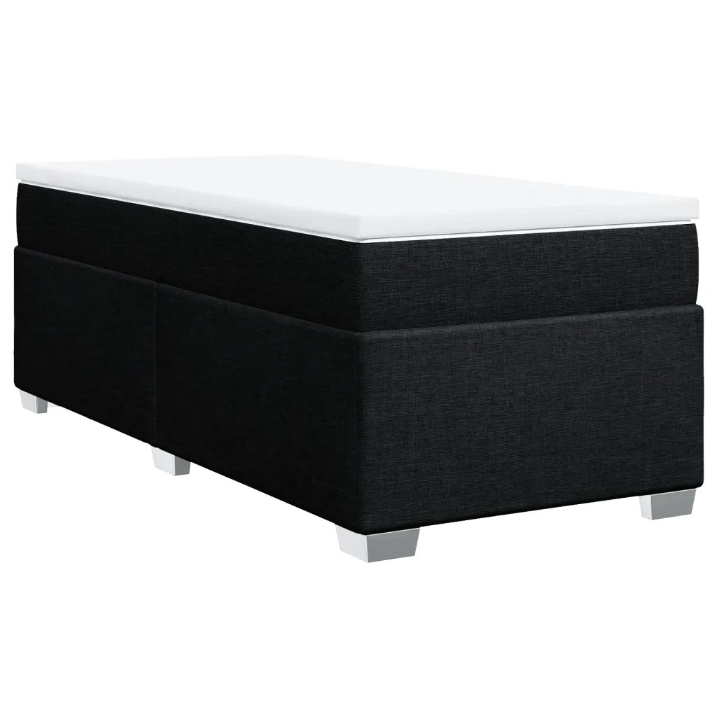Letto singolo | Letto per adulti | Giroletto a Molle con Materasso Nero 80x200 cm inTessuto