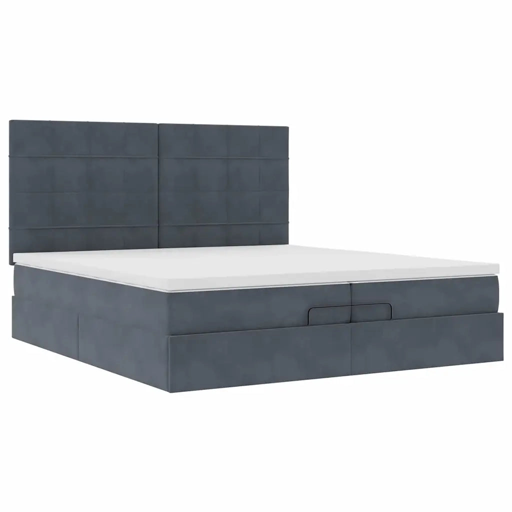 Struttura Letto Pouf con Materassi 200x200 cm Velluto 3314343