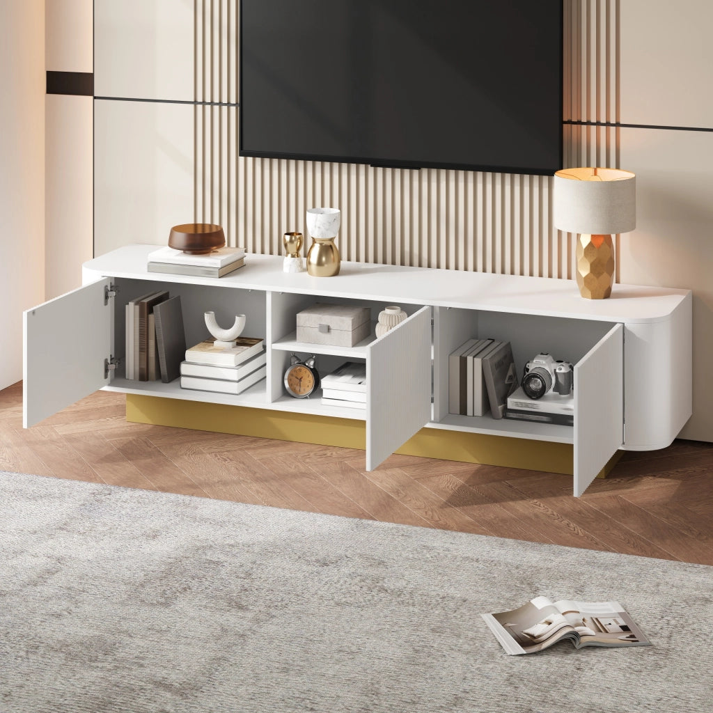 Mobile TV 170 cm ¨C MINIMAL ¨C Bianco, Design Moderno, Soggiorno, Ante, Kabelmanagement