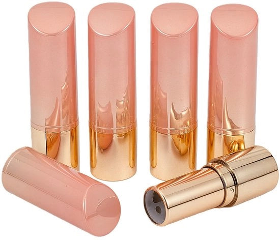 Confezione di 5 tubi di applicazione per balsamo labbra, con bocchini riutilizzabili