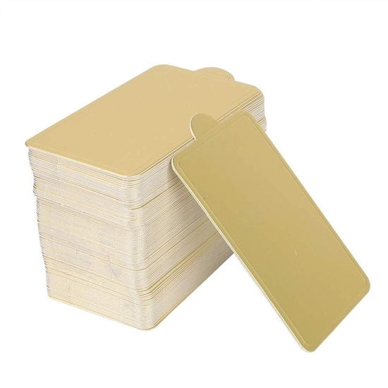 Tavoli per torte 100 pezzi - Piastre rettangolari in oro per torte - Base per mousse di carta - Forme per cupcake - Scatole per esposizione di dessert - Materiali di alta qualità - Piastre per torte