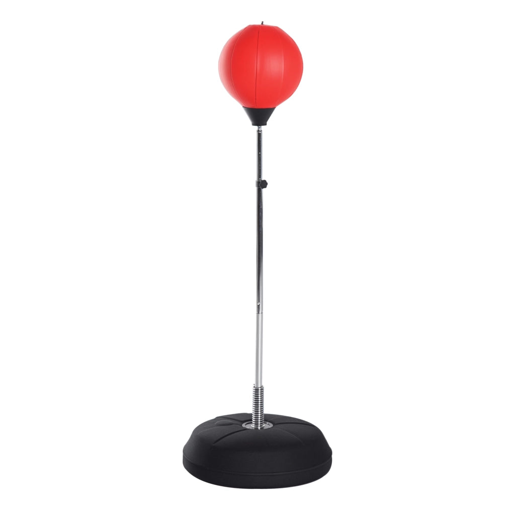 Punching Ball da Terra ad Altezza Regolabile con Guantoni da Boxe e Base Riempibile. 43x43x126-144 cm. Rosso