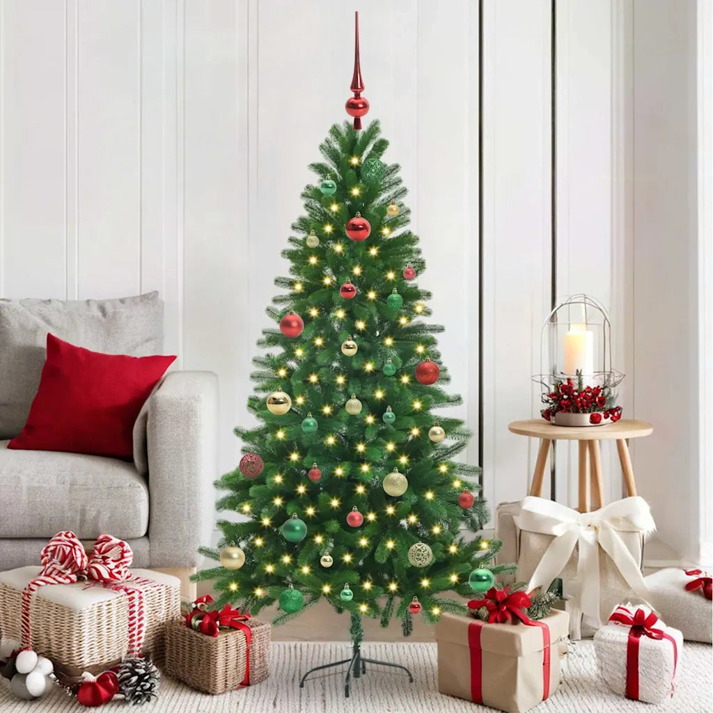 Albero di Natale | Decorazioni natalizie con 150 LED con supporto Verde 150 cm PE