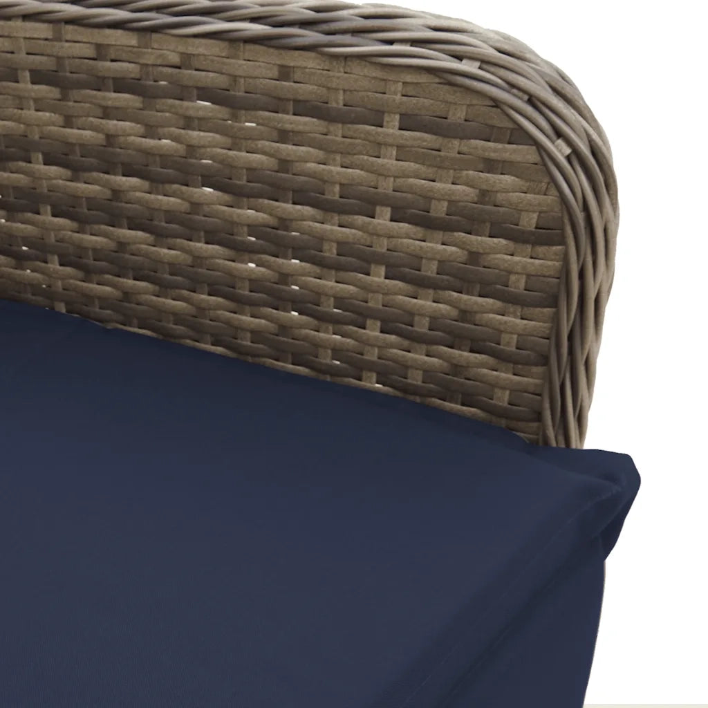 Sedia da Giardino | Sedie da Esterno reclinabile con cuscini grigia in polyrattan
