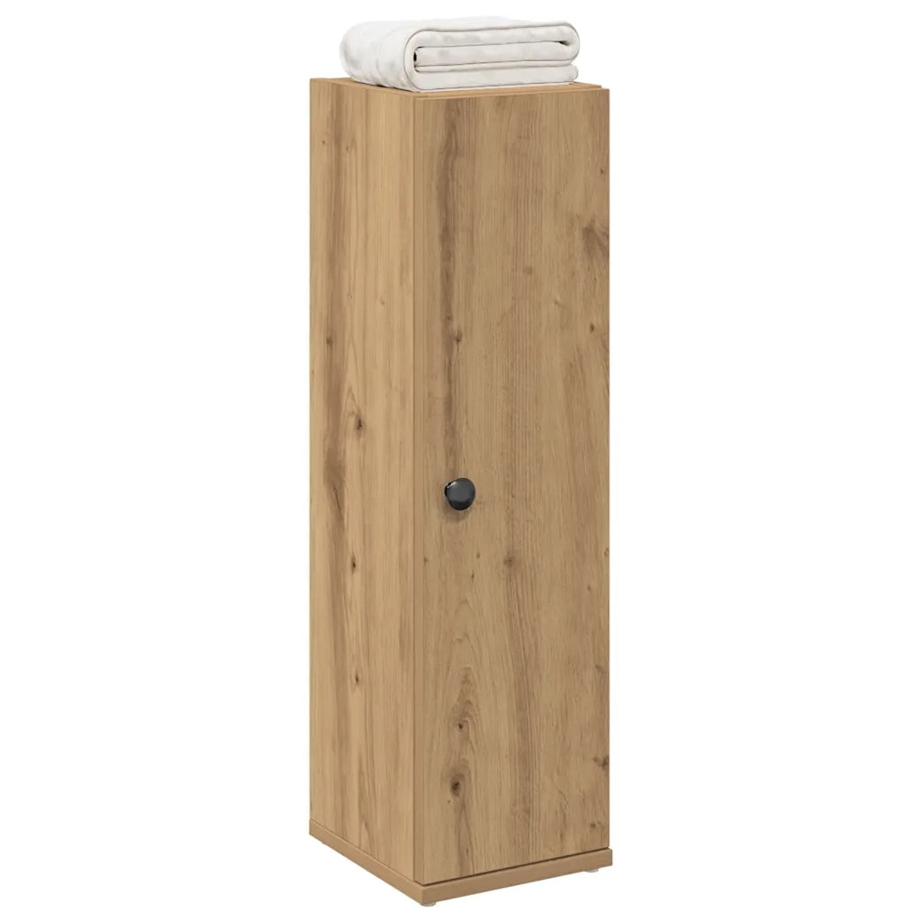 Mobile da Bagno con Portarotolo Rovere Artigianale 20,5x22x72cm 858523