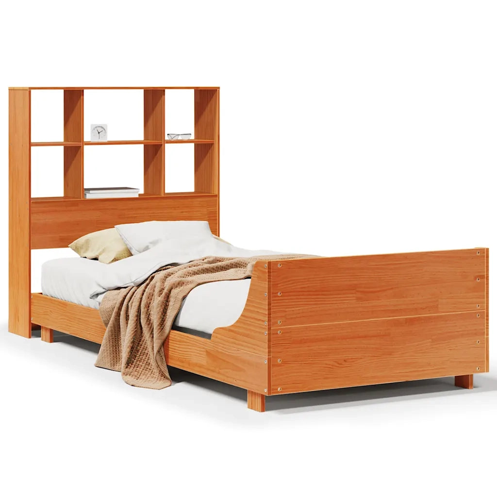 Giroletto senza Materasso-Struttura Letto Marrone Cera 100x200 cm Legno di Pino 191913