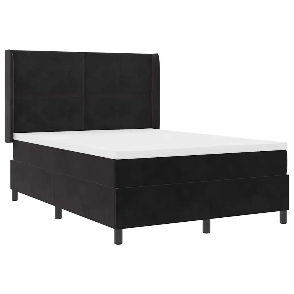 Letto a molle con materasso Nero 160 x 200 cm Velluto 3342016