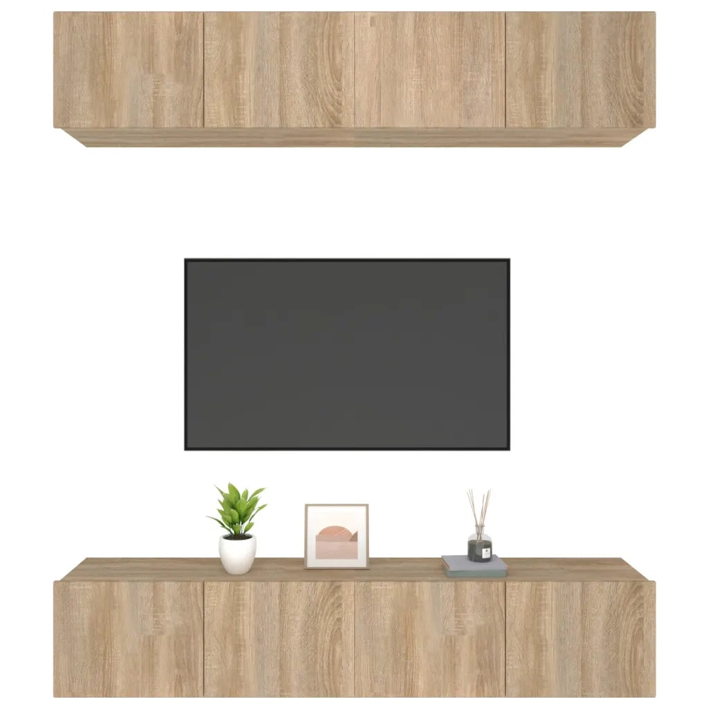 Mobili TV 4 pz Rovere Sonoma 80x30x30 cm in Legno Multistrato 3114184