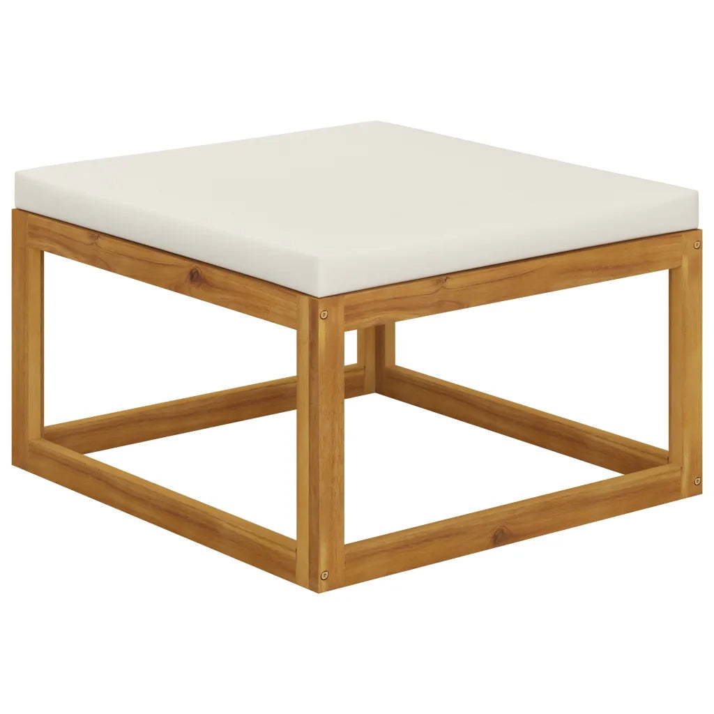 Set Divani da Giardino 4 pz con Cuscini Crema Massello Acacia 3057658