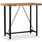 Set da Bar 5 pz in Legno Massello di Recupero e Vera Pelle 275142