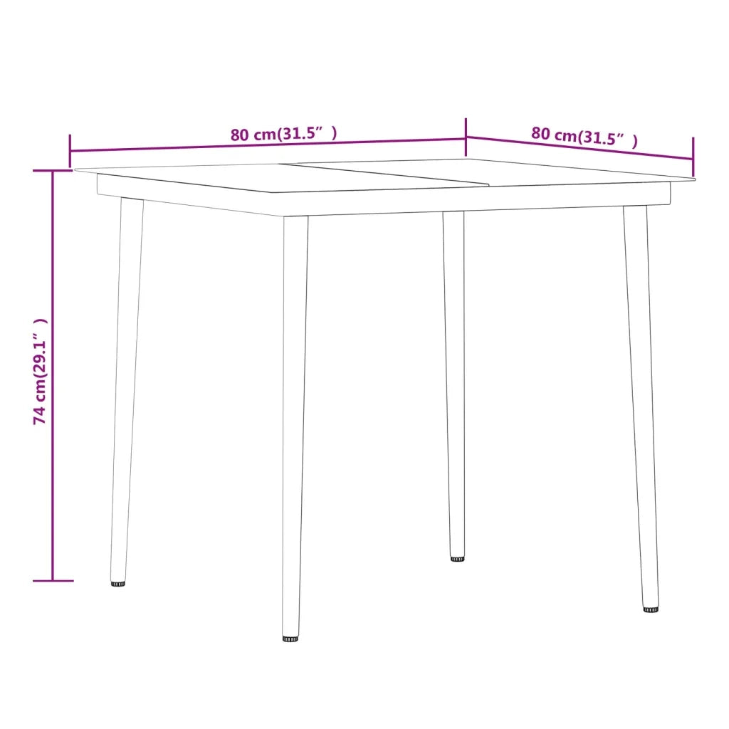 Set da Pranzo da Giardino 3 pz | Set Salotto da Giardino con Cuscini Nero