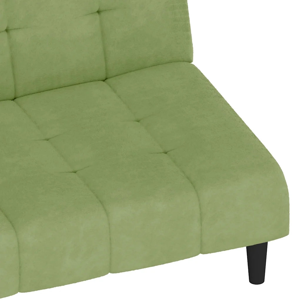 Divano Letto a 2 Posti Verde Chiaro in Velluto 375766