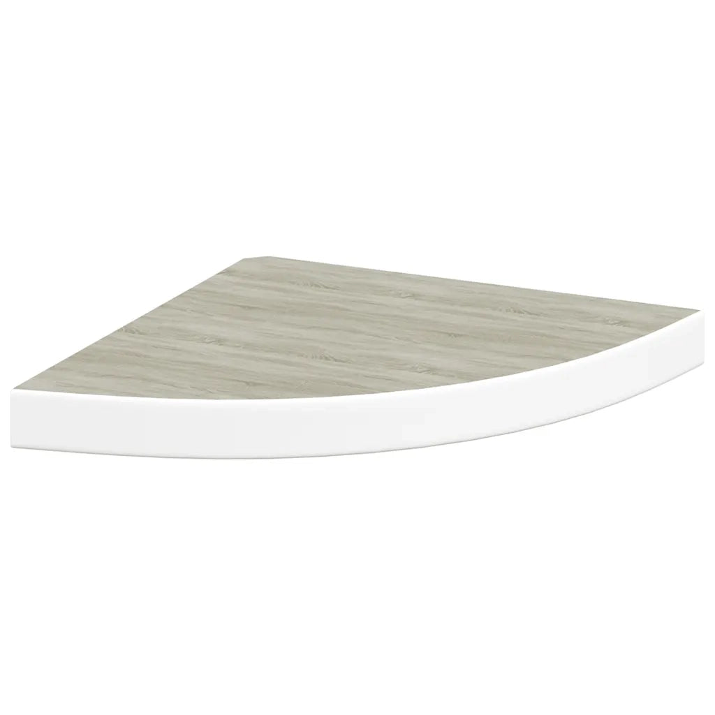 Mensola | Ripiano | Scaffale Angolare Rovere e Bianco 35x35x3,8 cm in MDF