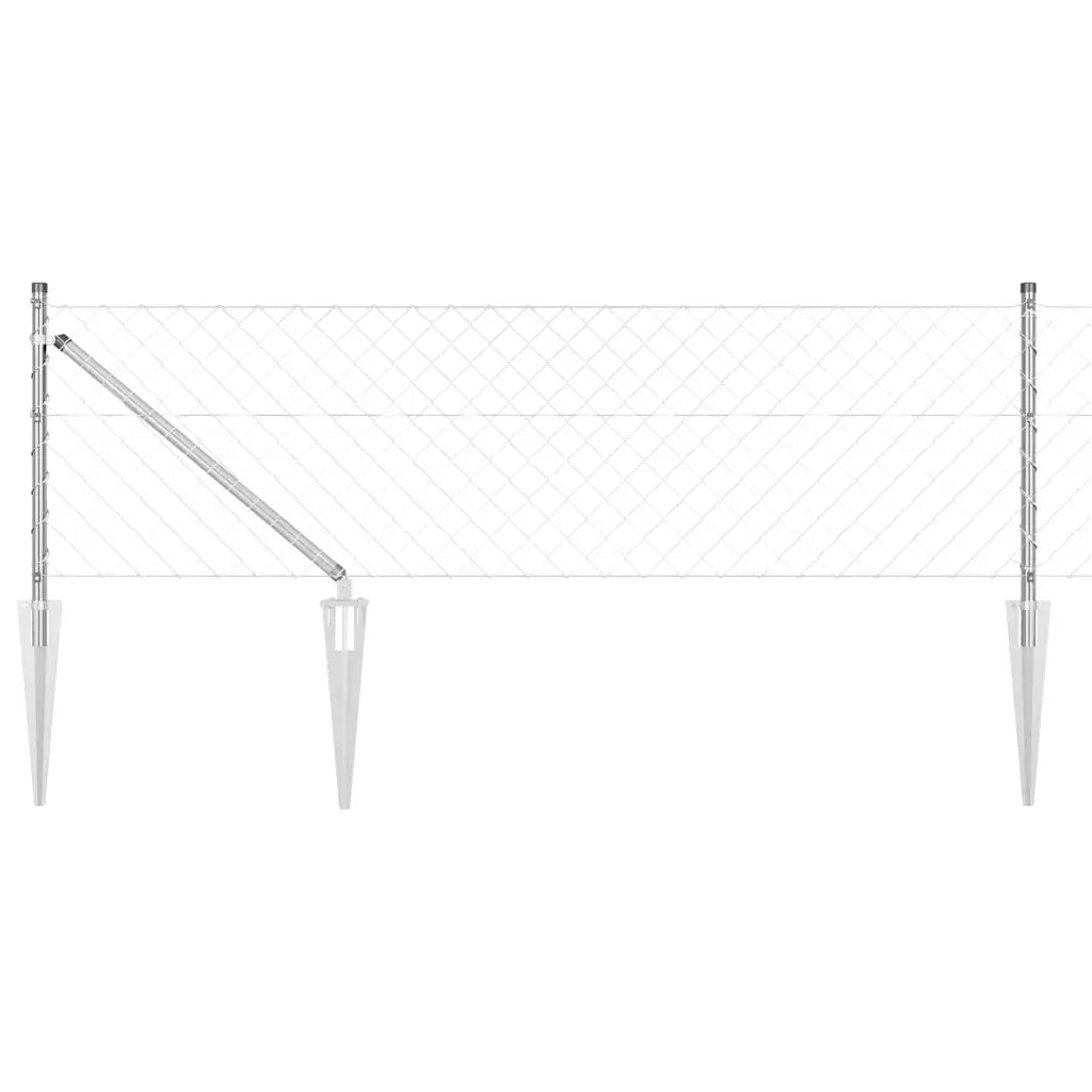 Palo della recinzione | Pannello per recinzione Argento 10 x 0,4 m (maglia 60 x 60 mm)