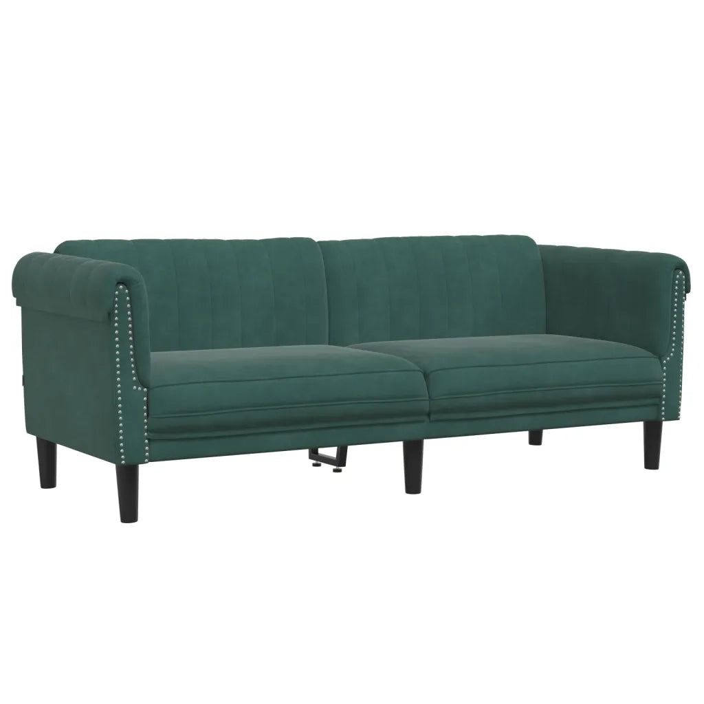 Set di Divani 2 pz Verde Scuro in Velluto