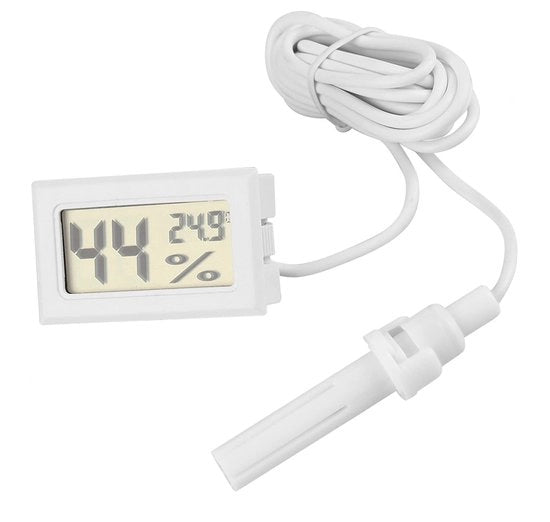 Termometro e Igrometro Digitale Mini 2-in-1 - Materiale in Plastica - Misura Temperatura e Umidità - Adatto per Reptili - Forma Compatta