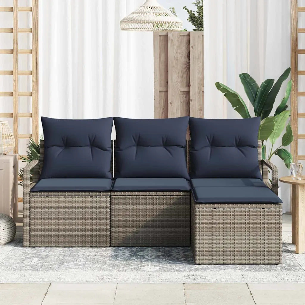 Set di divani 4 pcs Grigio polyrattan 3346335
