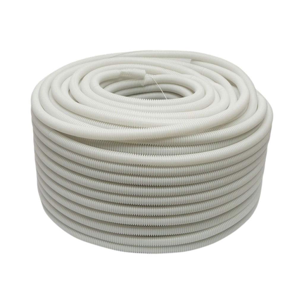 Tubo Corrugato 16mm con Tirafilo, polietilene ignifugo HDPE 320N grigio 100m/rotolo