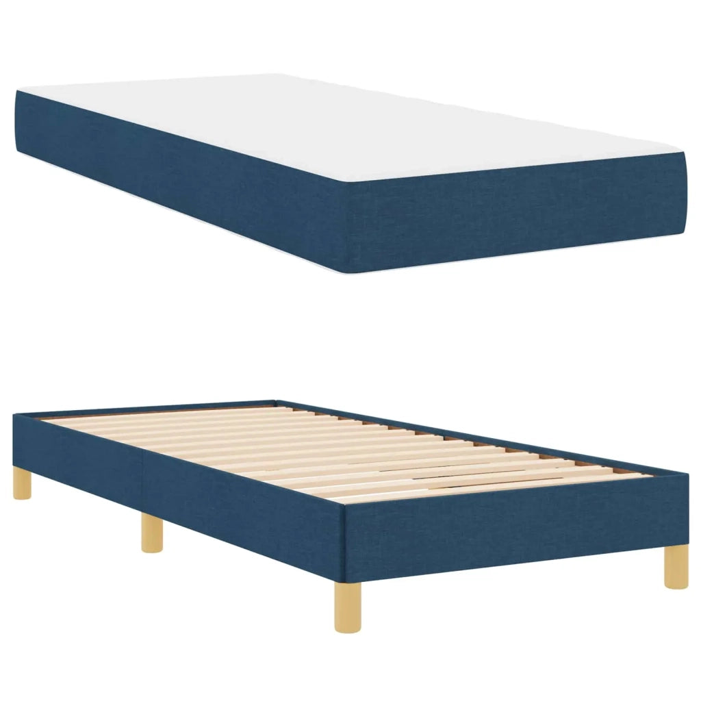 Letto a molle con materasso Blu 90 x 190 cm Tessuto