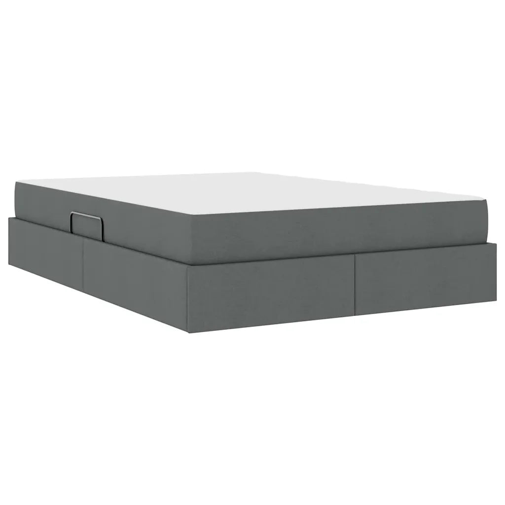 Letto con contenitore e materasso Grigio scuro 140 x 190 cm 3399659