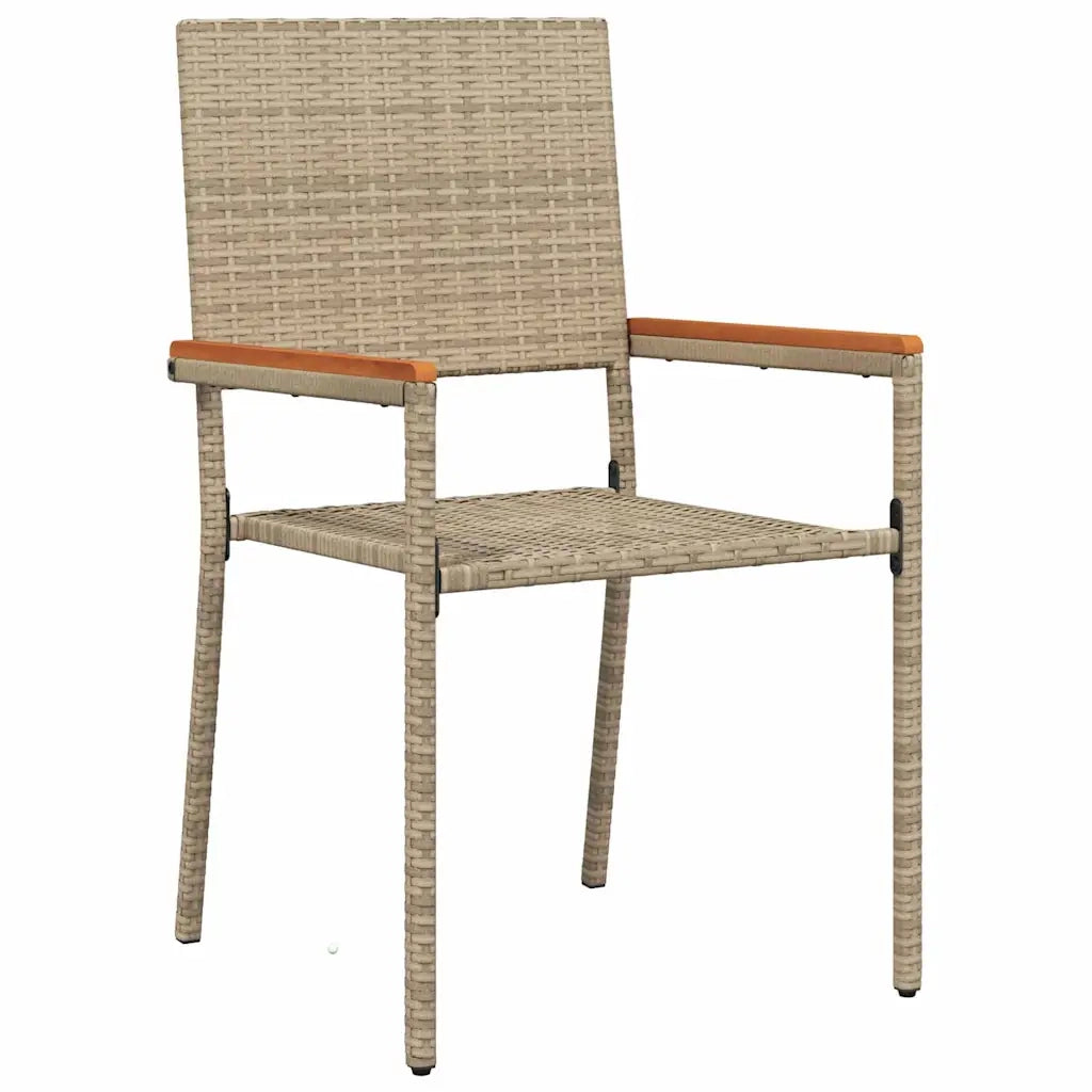 Set da Pranzo per Giardino 5 pcs Beige polyrattan