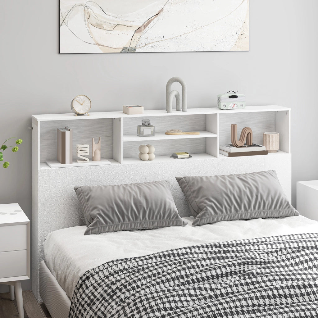 Testiera con contenitore ¨C Xylo ¨C 160x20x108 cm bianco con 4 vani
