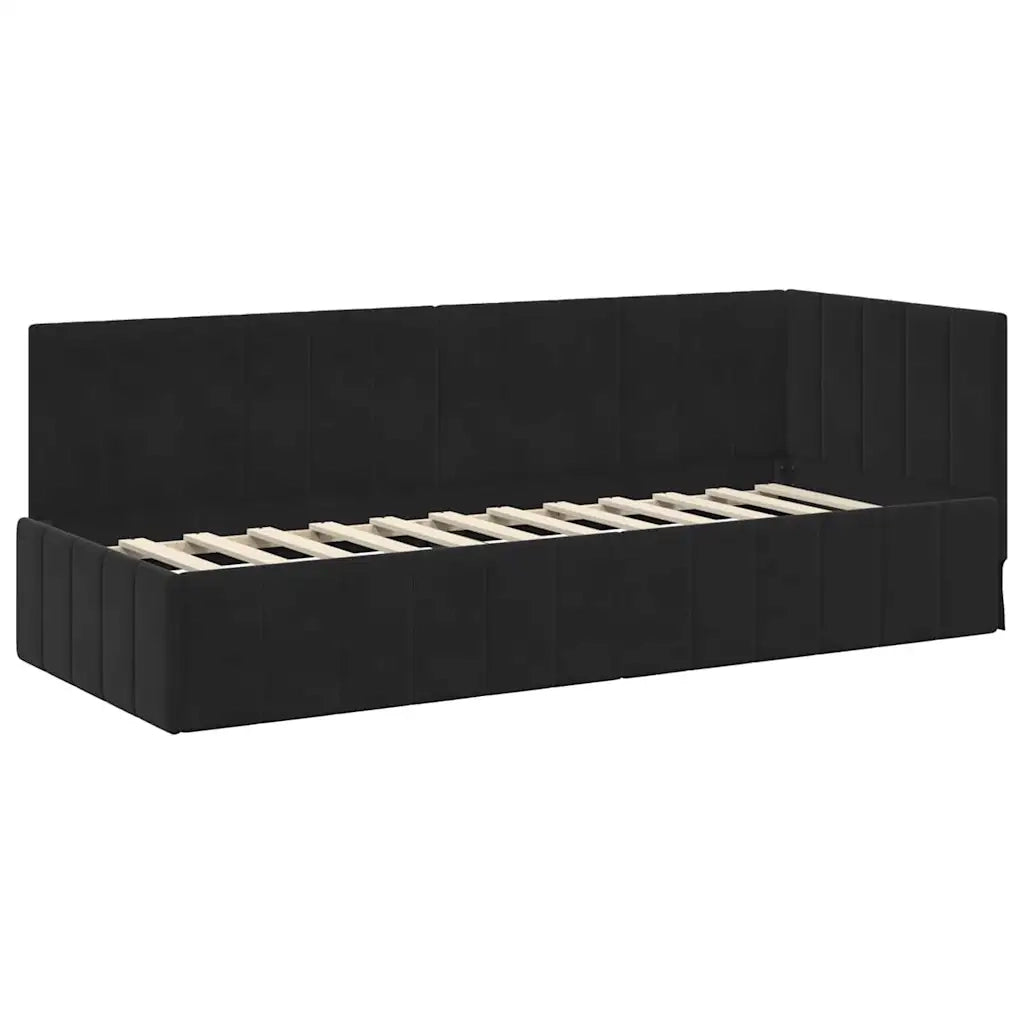 Cornice del letto ad angolo Nero 80 cm x 200 cm Velluto 42016292