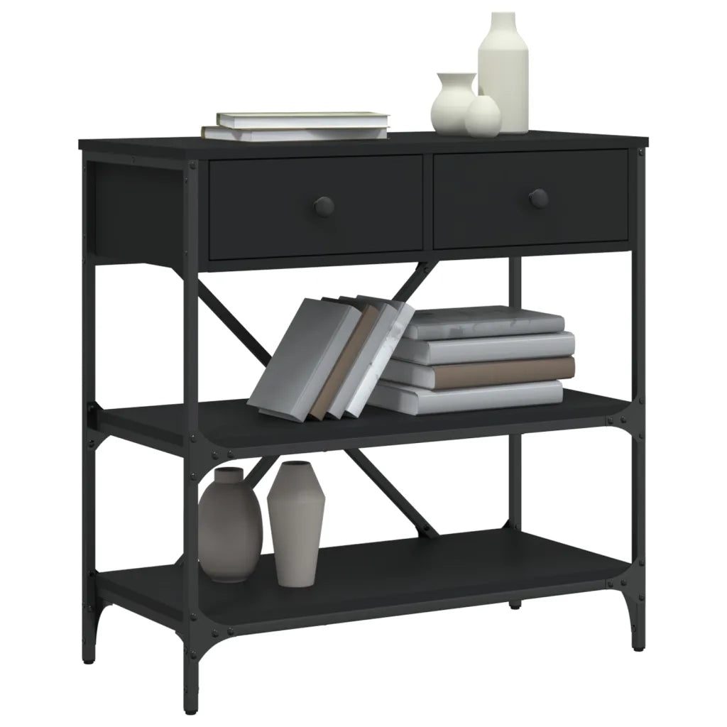 Tavolino Consolle-Tavolino da soggiorno-Tavolo Nero 75x34,5x75 cm in Legno Multistrato 680146