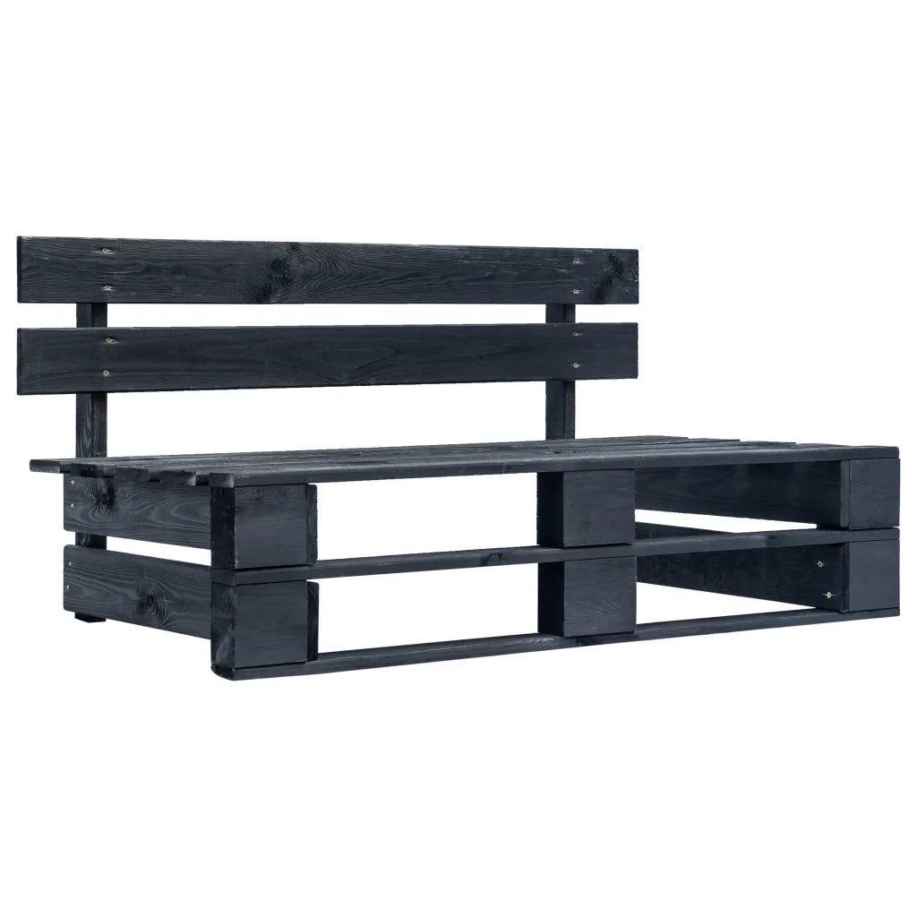 Divano Centrale Giardino su Pallet Nero Legno Pino Impregnato 3066507