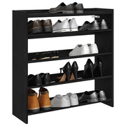 Scarpiera-Scaffale per scarpe Nera 80x25x81 cm in Legno Multistrato