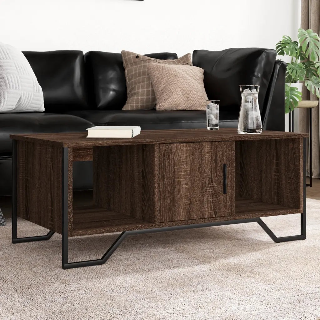 Tavolino Salotto-Tavolino da soggiorno-Tavolo Rovere Marrone 100x51x40 cm Legno Multistrato 600282