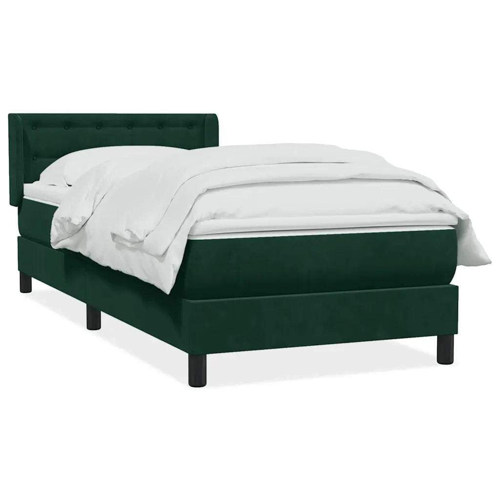 Giroletto a Molle con Materasso Verde Scuro 80x220 cm Velluto 3318474