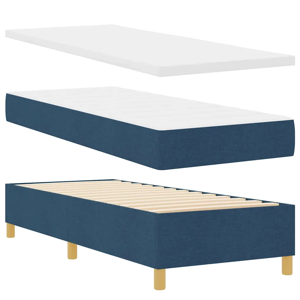 Letto a Sorgente LED con materasso Blu 80 x 200 cm Tessuto