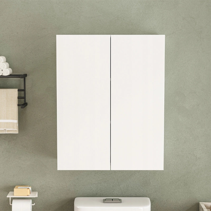 Mobiletto da bagno moderno a 2 ante, bianco, con 3 ripiani, 80 cm