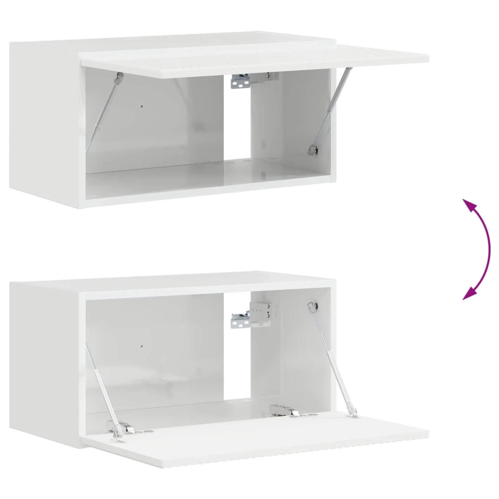 Set mobile TV 5 pz | Armadietto TV | Mobile Porta TV Bianco Lucido Legno multistrato